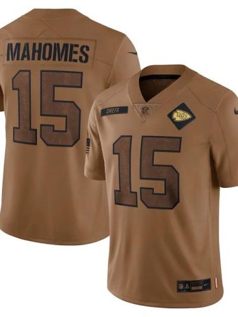 Patrick Mahomes Kansas City Chiefs Nike 2023 Salute To Service Limited Jersey – Brown