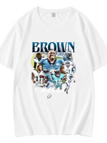 Vintage 90s A J Brown Eagles Football Super Bowl Champions T-Shirt