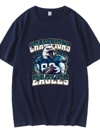 Vintage Glitter Champions Eagles Football Mascot T-Shirt