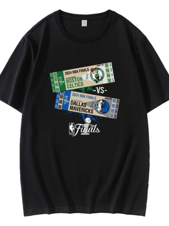 Celtics Mavericks 2024 NBA Finals Dueling Ticket T-Shirt