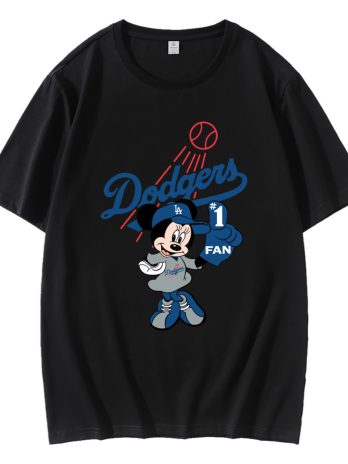 Cute Minnie Mouse Dodgers Fan Baseball T-Shirt