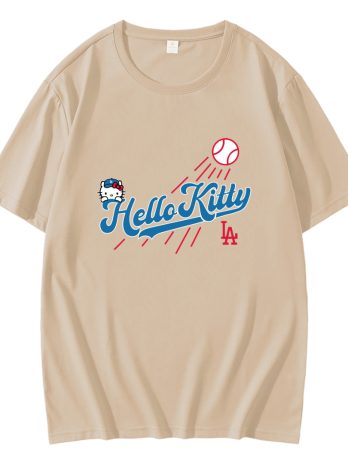 Retro Hello Kitty Dodgers Baseball T-Shirt