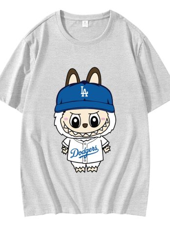 Funny Doll Labubu Los Angeles Dodgers Baseball T-Shirt