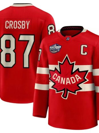 Canada Sidney Crosby 2025 Red Hockey Team 4 Nations Face-Off Jersey