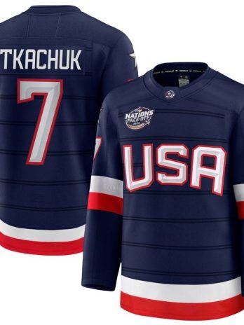 Brady Tkachuk USA 2025 Navy 4 Nations Face-Off Jersey