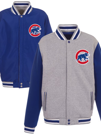 Chicago Cubs JH Design Reversible Fleece Full-Snap Jacket