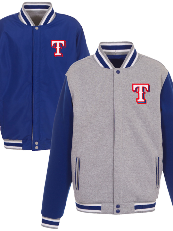 Texas Rangers JH Design Reversible Fleece Full-Snap Jacket