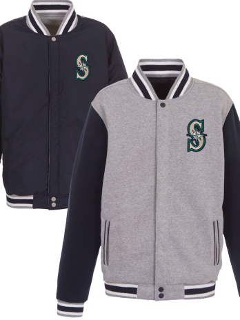 Seattle Mariners JH Design Reversible Fleece Full-Snap Jacket