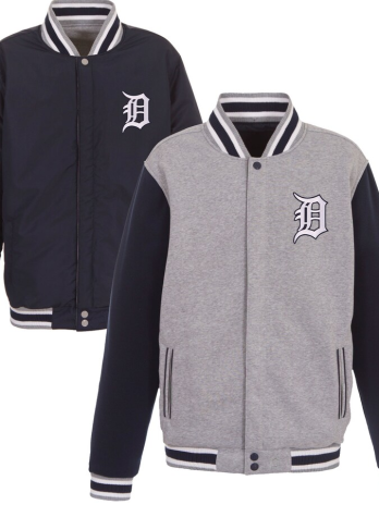 Detroit Tigers JH Design Reversible Fleece Full-Snap Jacket