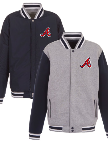 Atlanta Braves JH Design Reversible Fleece Full-Snap Jacket