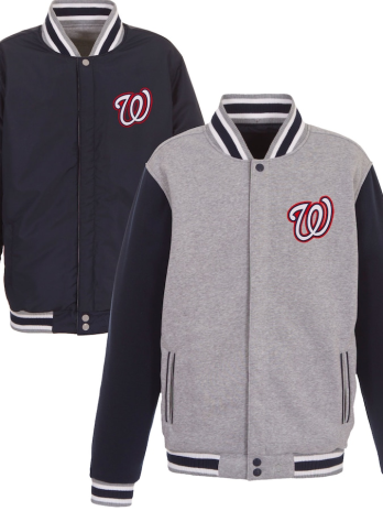 Washington Nationals JH Design Reversible Fleece Full-Snap Jacket