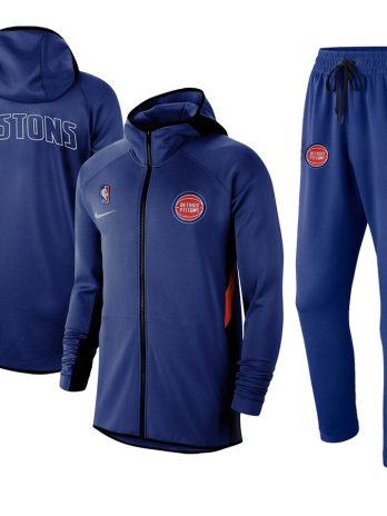 Detroit Pistons Nike 2019/20 Showtime Full-Zip Therma Flex Performance Hoodie