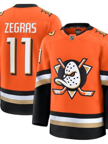 Anaheim Ducks Trevor Zegras Orange Home Premium Jersey