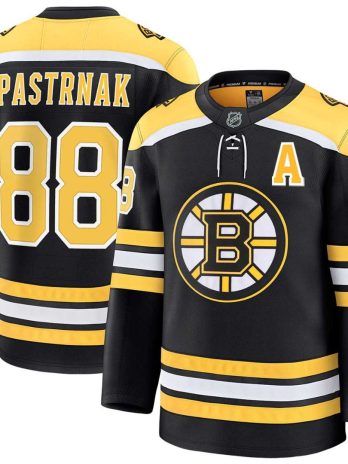 David Pastrnak Boston Bruins Black Home Premium Jersey