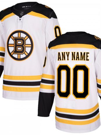 Boston Bruins White Away Premium Custom Jersey