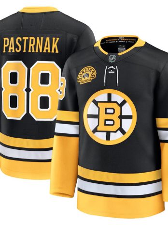 David Pastrnak Boston Bruins Alternate 100th Anniversary Premium Jersey – Black