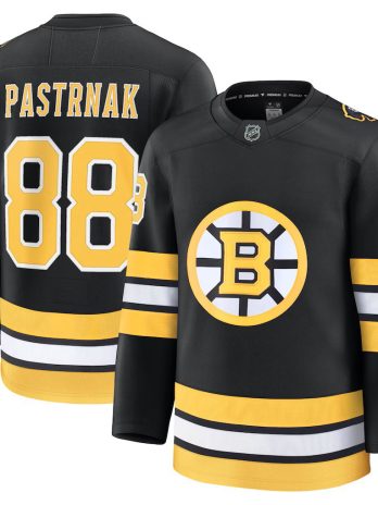 David Pastrnak Boston Bruins Home Premium Player Jersey – Black
