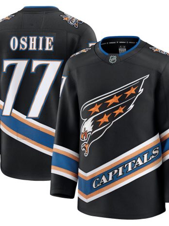 TJ Oshie Washington Capitals Alternate 50th Anniversary Premium Jersey – Black