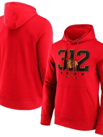 Chicago Blackhawks Fanatics Branded Hometown Graphic Hoodie – Red
