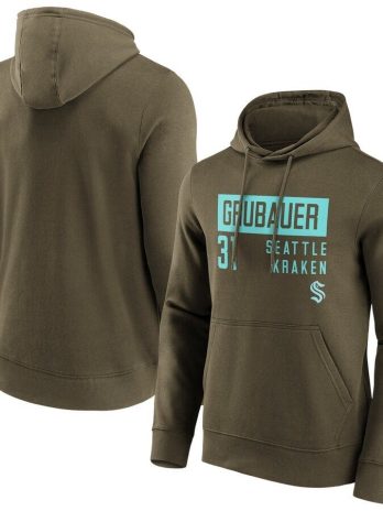 Seattle Kraken Fanatics Branded Fashion Name & Number Hoodie – Philipp Grubauer 31