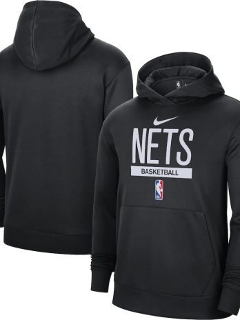 Brooklyn Nets 2022/23 Nike Spotlight On-Court Practice Performance Pullover Hoodie
