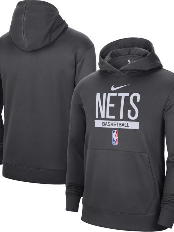 Brooklyn Nets 2022/23 Nike Spotlight On-Court Practice Performance Pullover Hoodie