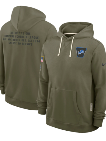 Detroit Lions Salute to Service Sideline Dominant Force NFL Pullover Hoodie