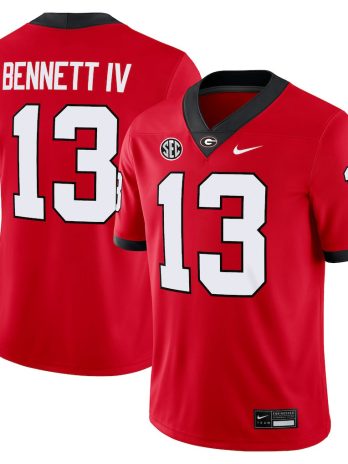 Stetson Bennett Georgia Bulldogs Home Nike Football Game Jersey – Red