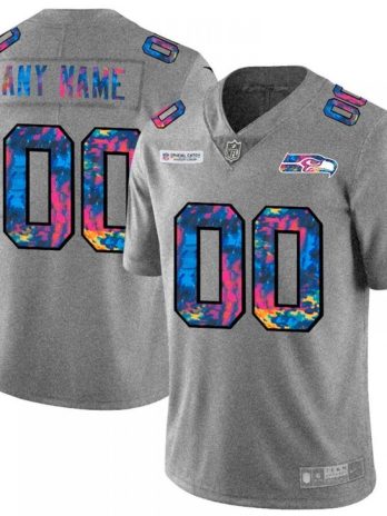 Seattle Seahawks Nike NFL 2020 Crucial Catch Limited Edition Custom Jersey – Gray