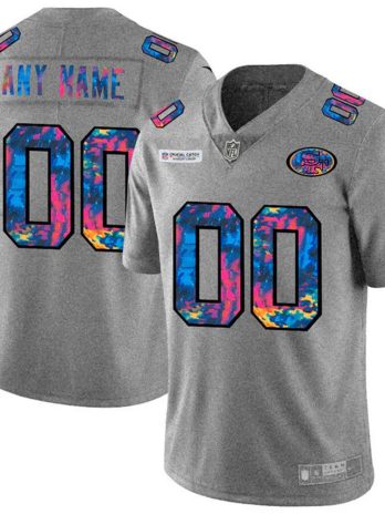 San Francisco 49ers Nike NFL 2020 Crucial Catch Limited Edition Custom Jersey – Gray