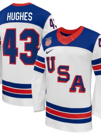 Quinn Hughes USA Hockey Olympic Nike 2026 White Away Replica Jersey