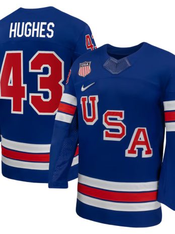 Quinn Hughes USA Hockey Olympic Nike 2026 Royal Home Replica Jersey
