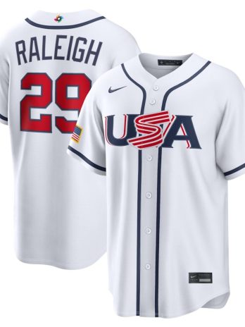 Cal Raleigh USA Baseball Nike 2026 World Baseball Classic Home Stadium Jersey – White