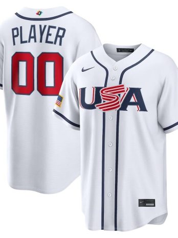 USA Baseball Nike 2026 World Baseball Classic Home Stadium Custom Jersey – White