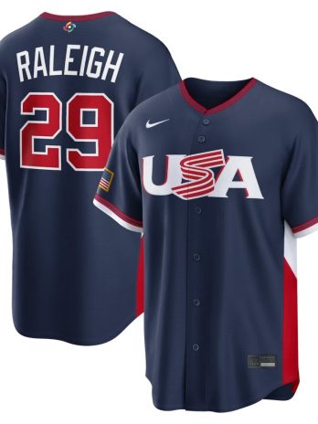 Cal Raleigh USA Baseball Nike 2026 World Baseball Classic Road Stadium Jersey – Navy