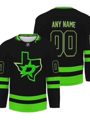 Youth Dallas Stars Black Alternate Replica Custom Jersey