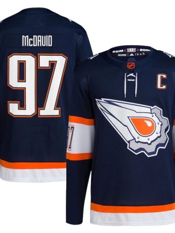 Connor McDavid Edmonton Oilers Navy Reverse Retro 2.0 Player Jersey