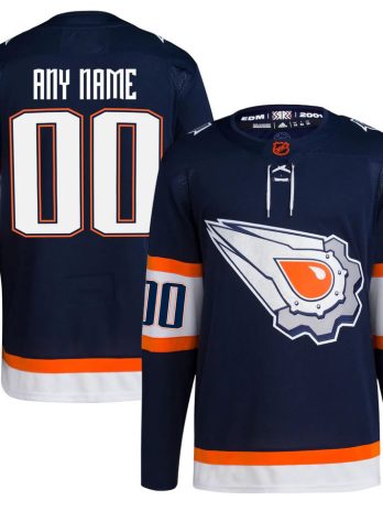 Edmonton Oilers Navy Reverse Retro 2.0 Custom Jersey