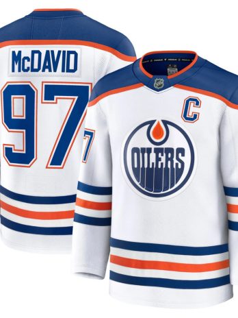 Connor McDavid Edmonton Oilers Away White Premium Player Jersey