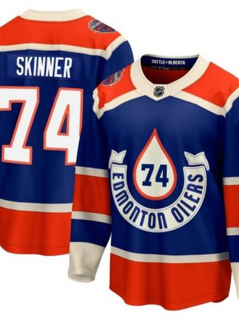 Stuart Skinner Edmonton Oilers Royal 2023 NHL Heritage Classic Premium Player Jersey