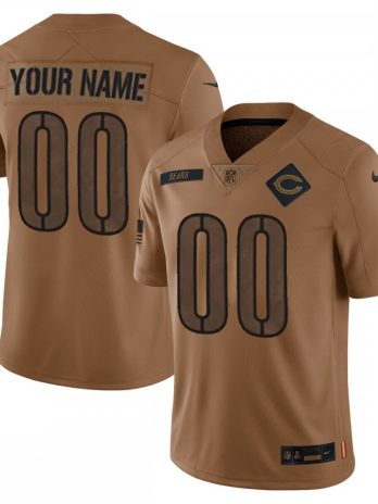 Chicago Bears Nike 2023 Salute to Service Brown Limited Custom Jersey