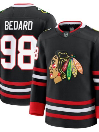 Connor Bedard Chicago Blackhawks Black Alternate Premium Jersey