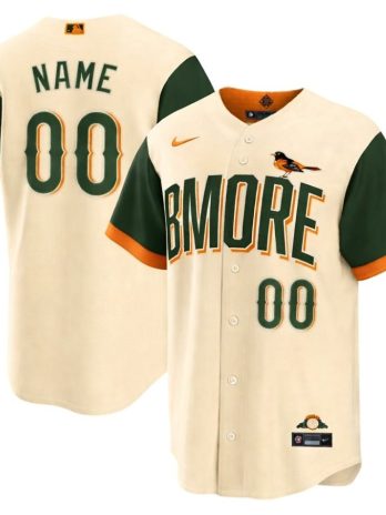 Baltimore Orioles Nike 2026 City Connect Stadium Custom Jersey – Cream
