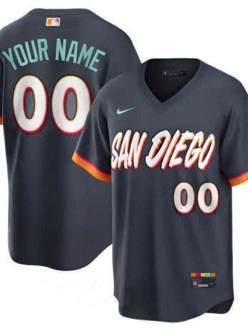 San Diego Padres Nike 2026 City Connect Stadium Custom Jersey – Obsidian